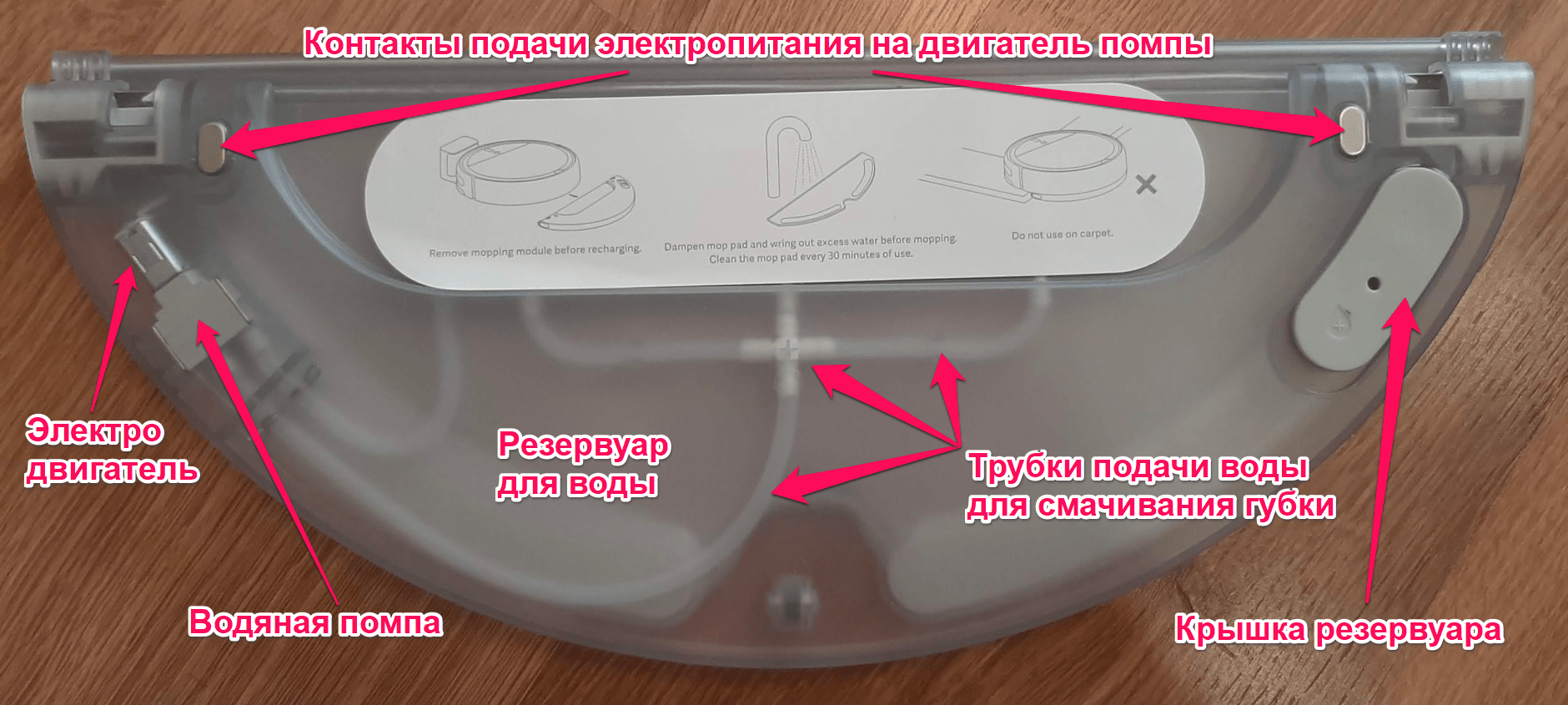Внешний вид и основные элементы модуля влажной уборки