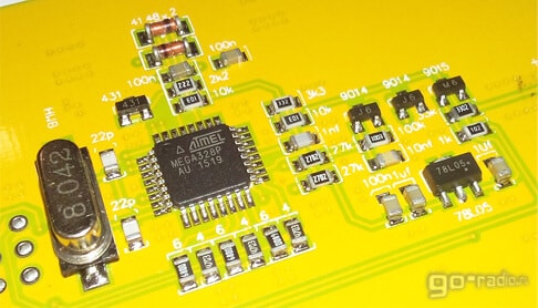 Печатная плата тестера MTester v2.07 на базе Atmega328
