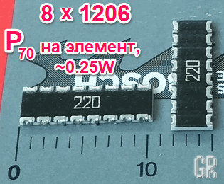 Мощность SMD-сборки 8 × 1206