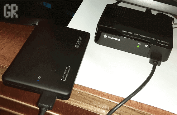 Приставка Telefunken c подключенным внешним HDD/SSD диском