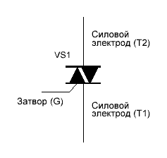 Условное обозначение симистора на схемах