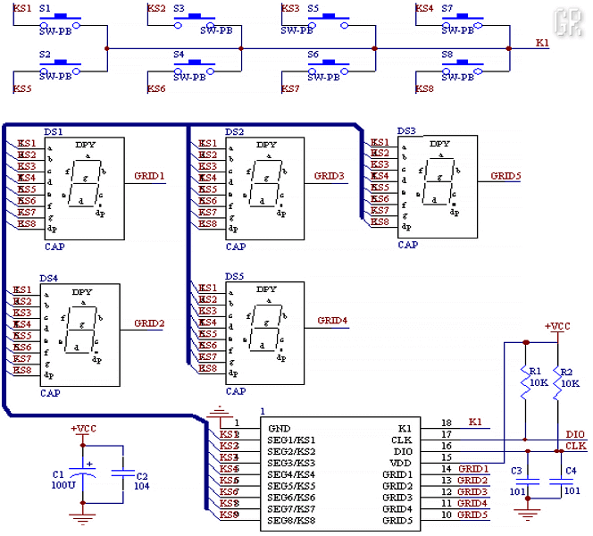 Типовая схема включения микросхемы HBS588 (Winrise)